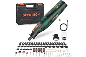 DEPSTECH 8V 2.0Ah Akku Multifunktionswerkzeuge, Rotationswerkzeuge 5 Gang Graviergerät(5000-30000U/min), 127 multifunktionswerkzeug zubehör set zum Bohren, Gravieren, Polieren, Schleifen, Entrosten