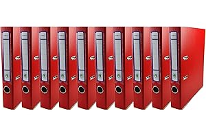 Netuno 10 raccoglitori documenti rosso a 2 anelli A4 dorso 5 cm raccoglitori in cartone ecologico riciclato per archivio ufficio faldoni portadocumenti registratori ad anelli
