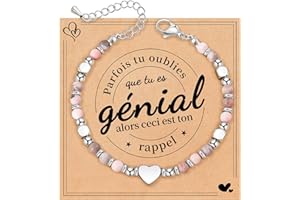 MANVEN Cadeau Femme Fille Maman Mamie Bracelet Pierre Naturelle Anniversaire Noel Saint Valentin Cadeau Original pour Maman Sœur Amie de l'amitié Niece