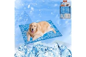HENFUME Tappetino Refrigerante Cane Grande,Tappetino Rinfrescante Per Cani,Tappeto In Gel Auto Rinfrescante–Auto Raffreddamento Gel Non Tossico Giaciglio Per Animali Domestici-XXL(90 * 60cm)