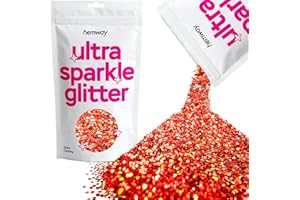 HEMWAY Glitter rosso olografico ultra scintillante paillettes unghie viso festival Natale Halloween trucco extra spesso 100 g / 3,5 oz