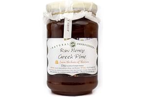 THE RAW HONEY SHOP RAW NATURAL HIVE PRODUCTS Thomas' Raw Organic Greek Pine Honey |Antibacterial Honey |Thick & Unpasteurised |Single Origin |The Raw Honey Shop |(1kg)