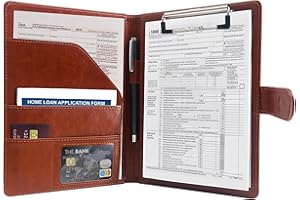 GraduationMall Teczka konferencyjna A5, teczka podróżna z schowkiem, zapięcie magnetyczne, skóra PU, przenośny organizer na dokumenty, brązowy