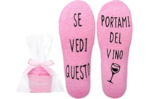 Merclix Calze Donna Divertenti Invernali Suola Antiscivolo Regalo Donna Mamma Migliore Amica Regalo Donna Compleanno Regalo Natale San Valentino