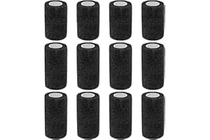 NAEBRO Cohesive Bandage Wrap 12Rolls Self Adhesive Bandage for Wrist Ankle Sprain Swelling Elastic Sports Bandage Non-Woven Vet Tape Wrap for Dogs Pets Wounds (Two Widths)