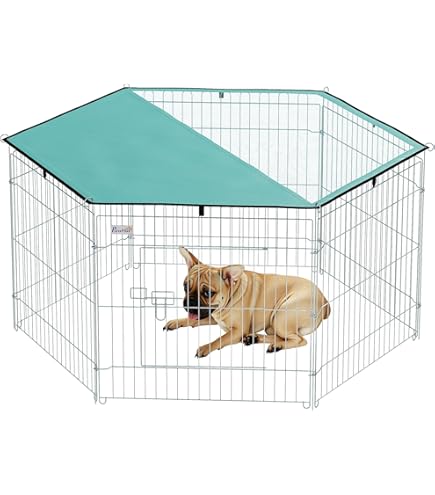 Recinto Modulare Per Cani E Gatti AQPET - 8 Pannelli 60x60cm Con Rete Parasole - Foto 3