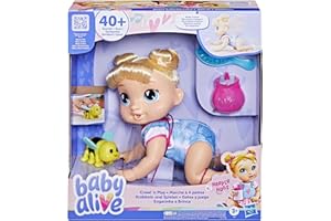 Baby Alive Harper Hugs – Poupée Interactive de 27 cm Qui Marche à 4 Pattes – Plus de 40 Sons Adorables – Tasse d’Apprentissage, Jouet Abeille & Fonction Danse