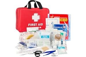 VEUWOLM 249 Pièces Trousse de Premiers Secours, Petit et Portable, Kit Premier Secours pour Voiture Maison Lieu de Travail Voyage Camping Randonnée et Sports en Plein Air