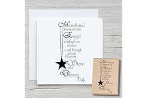‎NEWSTAMPS DIE STEMPELMACHER NEWSTAMPS Stempel Manchmal kommt ein Engel Motivstempel groß aus Holz & Gummi zum Karten basteln, Holzstempel, Sprüche, Spruchstempel, Textstempel, Schrift, Scrapbook, Textilstempel, Deko