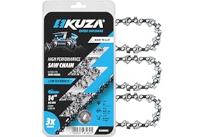 KUZA Catena per motosega da 35,5 cm, passo 3/8", calibro 127 cm, 52 maglie, acciaio tedesco, adatta per Husqvarna 120i, 135, Echo CS-310, Ryobi RY3714, Makita XCU11Z, EGO, WORX, POULAN e altri – S52 (3