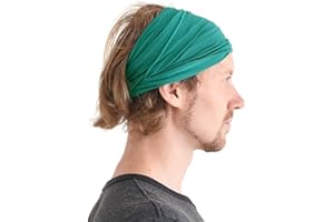 ‎CHARM Dünnes Lauf Stirnband Sport Haarband Herren, Bandana Damen Sommer Japanische Mode Lang, Loop Tuch Zum Binden Grün
