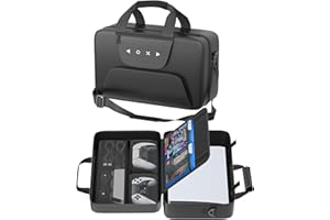 Gersker Sac de Transport PS 5 Compatible avec PS 5/Slim/Pro Digital & Disc, Étui de Voyage PS-5 avec Plusieurs Poches, Protège Les Écouteurs, Les Manettes et Les Accessoires de Jeu, Noir