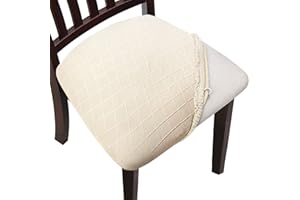 Fuloon Super Fit Stretch Dining Chair Covers, Spandex Lattice Jacquard Removable Washable Chair Slipcovers for Hotel Dining Room Ceremony Banquet Wedding Party Decor