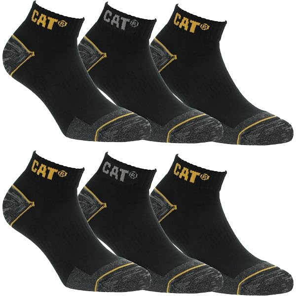 CAT 6 Paia Calzini Uomo Fantasmino – Sneaker Caterpillar In Cotone Morbido, Multicolore, Taglia 39-42, Termoregolanti