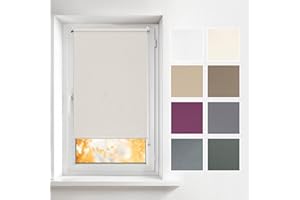 ESTIKA Estores enrollables de Interior sin taladrar - Perla 70 x 120 cm - Persianas traslúcidas - se Pueden Montar sin taladrar, privacidad Temporal, protección Solar