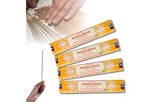 ‎AQASHA 4X Räucherstäbchen Set Original Satya Verschiedene Düfte | Räucherwerk (Sandelholz)