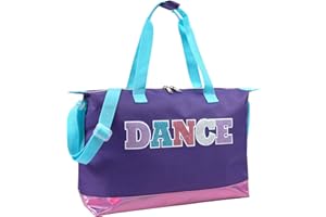 MADISON & DAKOTA Over the Shoulder Garment Dance Bags for Girls, Teen Dancers, Costumes, Boys | Holographic Glitter Dance Workout Bag for Kids, Competitions