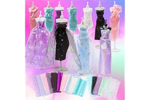 HooySprs Girls Fashion Designer Sewing Kit with 15 Fabric Mannequin Creative DIY Craft Activity Toys Set Doll Clothes Making Kit Fashion Design Birthday Gift for Teen Girls Kids Age 6-12+