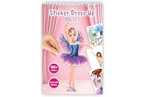 BSCOOL Sticker Dress Up Books - Dress Me Up Sticker Activity Book for Kids. Learn Girls Fashion Design with Stickers and Guides for Kids 5 and up. (Sticker Dress Up Ballet)