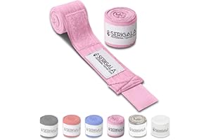 Serigala 4,5m Boxbandagen mit Daumenschlaufe - Halb elastische Bandagen Boxen mit extra breitem Klettverschluss - Kampfsport Bandagen für Thaiboxen, Kickboxen, MMA und Muay Thai