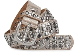 styleBREAKER Ceinture élégante au design vintage avec des rivets et des strass, ajustable, femme 03010052