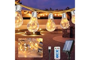 Luci Esterno Solare, Romwish 9M Catena Luminosa Esterno Solare 8 Modalità Impermeabile con Telecomando, Luci Natale Decorative per Giardino Natalizie Albero