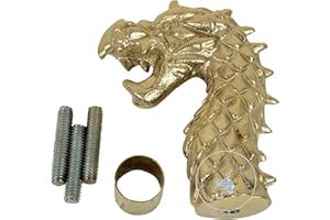 aasiya Nautical Bastón de Aluminio con Mango de dragón, Acabado Plateado, bastón Victoriano de Madera