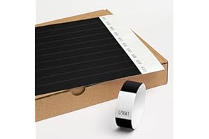 MESSIMO Einlassbänder aus Tyvek ohne Aufdruck 19 x 255 mm - 100 Stück Party Eintrittsbänder - Selbstklebend und Wasserdicht Festival Armbänder - Club Bänder