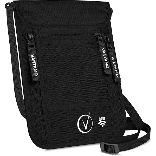 Borsa con protezione RFID – Borsa da viaggio per uomo e donna leggera a tracolla con molti scomparti, borsa antifurto per viaggi, festival e uso quotidiano – nero