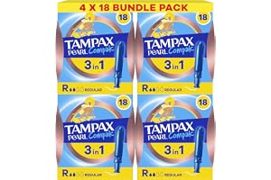 Tampax Pearl Compak Regular Tampons with Applicator x72, 3in1 Leak Protection, Comfort and Smooth Insertion