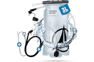 Terra Peak® Bolla d'acqua di alta qualità, 2 l e 3 l, con accessori, borsa leggera, sistema di idratazione per zaino, senza bolla d'acqua, senza BPA, per escursioni, universale, compatibile per lo