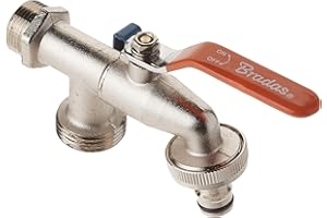 Bradas Podwójne Przyłącze Ogrodowe, Srebrny, 3x5x2 cm