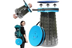 PLOGGING Taburete Plegable XXL Mejorado, taburetes portátiles para Adultos, Silla Plegable más Resistente con Capacidad de Carga de 1000 Libras, Ajustable, retráctil, Taburete de Camping para