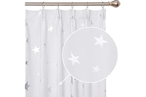 Deconovo Kids Curtains Thermal Insulated Pencil Pleated Blackout Curtains for Bedroom 52 x 90 Inch Silver Grey 1 Pair