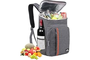 HEQUN 23L Kühlrucksack Thermo Rucksack Picknickrucksack Kühltasche Groß Isoliert Cooler Bag Perfekt für Picknicks, Strand Ausflüge, Wandern, Arbeiten &Familienausflüge