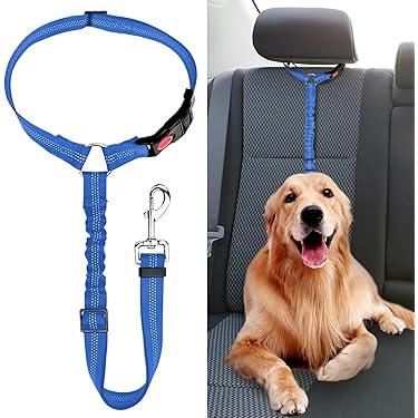 Attache Ceinture Chien Norauto Ceinture Sécurité Chien Voiture - Harnais Attache Réglable Nylon - Élastique Anti-Choc - Pack De 2 - YONGMING Laisse Canicross Chien