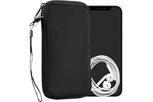 Kwmobile neoprenowe etui na telefon rozmiar XXL - 7" - uniwersalna torba na telefon komórkowy z zamkiem błyskawicznym, paskiem na nadgarstek - czarne