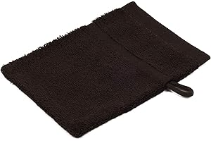 Gözze - Gant de Toilette, Lot de 4, Doux et absorbant, 100% Coton, 16 x 21 cm - Chocolat