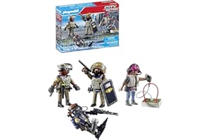 Playmobil 71146 Equipe des Forces spéciales avec Bandit - City Action -avec Trois Membres des Forces spéciales et Une criminelle, Un Bouclier, des Casques d’interventions, des Pistolets - Dès 5 Ans