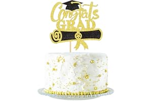 BLUMOMON 1 paquet de décorations de gâteau de qualité 2023,Grade de 2023,Paillettes de félicitations,Casquette de qualité 2023,Graduation de gâteau pour 2023,Obtention du diplôme,Thème de remise des diplômes