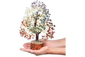 CROCON 7 Chakra Healing Crystal Tree of Life Handmade Feng shui Crystal Tree for Good Luck Positive Energy Wealth Reiki Healing Gifts for Women and Mum Birthday Home decor & house warming gift