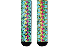 Ruperga 3D Print - Calcetines Deportivos, Divertidos, Tejido SoftAir+, Termorregulador, para CrossFit, Pádel, Tenis, Running, Skate, Ciclismo, MTB, Senderismo, Yoga, Gimnasio, Trail (36-40, Smile)
