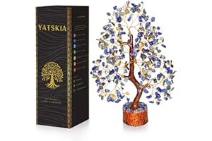 YATSKIA Lapis Lazuli - Chakra Tree, Lapis Lazuli Tree, Lapis Gem, Artificial Trees, Tree of Life, Stone Tree, Gem Stone Decor, Crystal Tree for Positive Energy, Holistic Gifts for Women