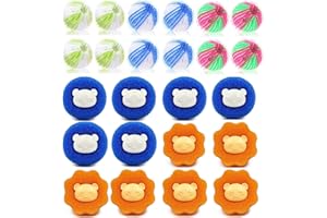 BEOIUCZZY 24 Stück Tierhaarentferner Wiederverwendbare Fusselentfernerkugeln, Tierhaarentferner Waschmaschine für Wäsche Haushaltswaschmaschine Fusselentferner Waschkugeln (Zufällige Farbe)