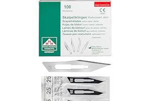 Shehadeh - 100 Stück sterile Skalpellklingen Figur 25 für Skalpellhalter Nr. 4