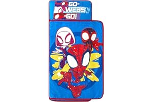 IDEA NUOVA Super Soft Plush Toddler Quilted Nap Mat with Built in Blanket and Pillow