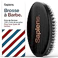 Sapiens Barbershop Brosse a Barbe Homme - Brosse en poil de sanglier idéal pour Coiffer, Discipliner Barbe et Moustache et Ap