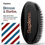 Sapiens Barbershop Brosse a Barbe Homme - Brosse en poil de sanglier idéal pour Coiffer, Discipliner Barbe et Moustache et Ap