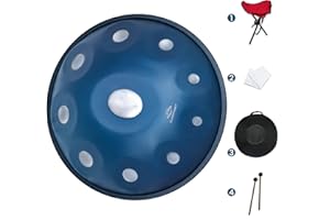GLADFRESIT Handpan-Trommel in D-Moll, 10 Noten, 55,9 cm, Stahlhandtrommel, Handpan-Trommelinstrument