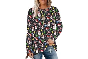 MOLERANI T-Shirts décontractés à Manches Longues et col Rond pour Femmes Blouses Sweat-Shirts Tuniques